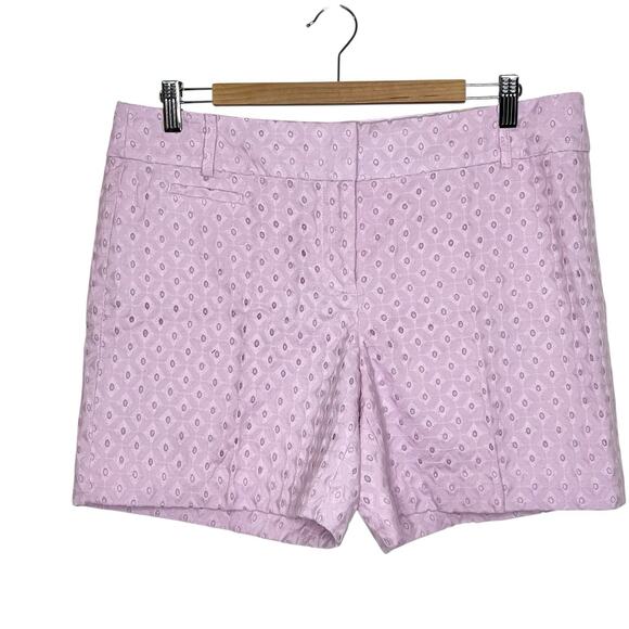 Loft Eyelet Shorts Lavender Womens 10 Cottagecore Fairy Romantic Twee Pastel - Picture 1 of 8